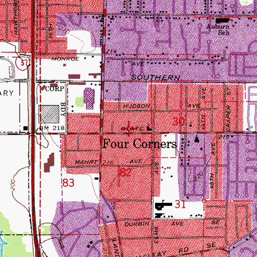 Topographic Map of Cherriots Grace Baptist Church Park and Ride, OR