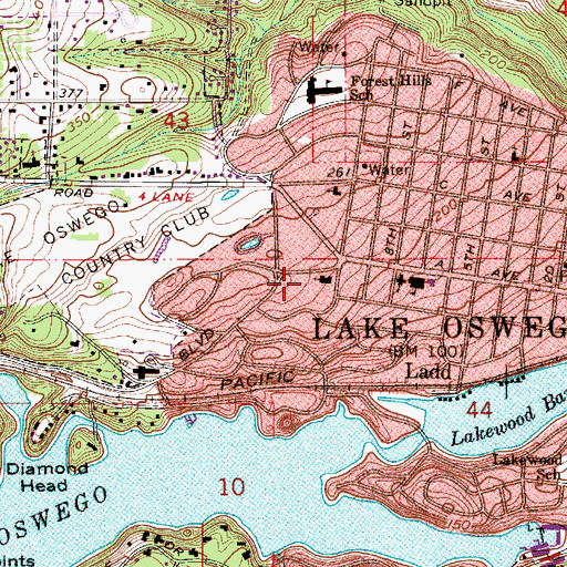 Topographic Map of Christ Church Parish Park and Ride, OR