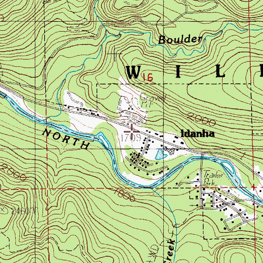 Topographic Map of Idanha Free Lending Library, OR