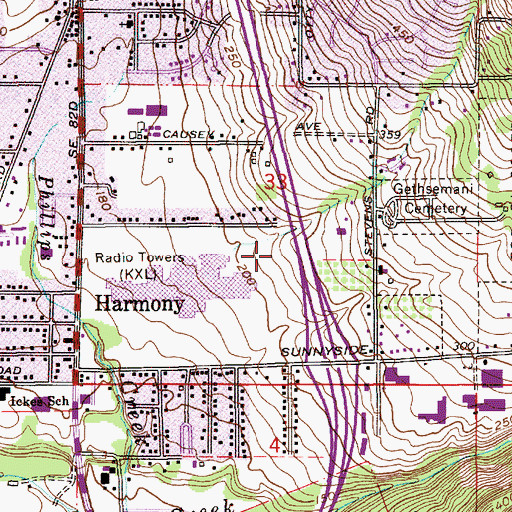 Topographic Map of Clackamas Corner Branch Library, OR