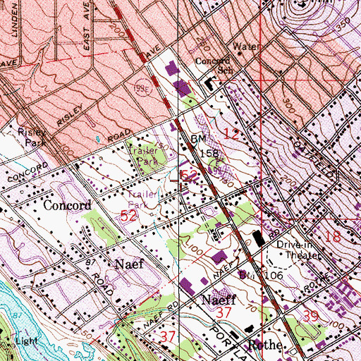 Topographic Map of Clackamas County Library Oak Lodge Branch, OR