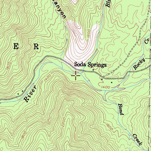 Topographic Map of Blue Creek, CA