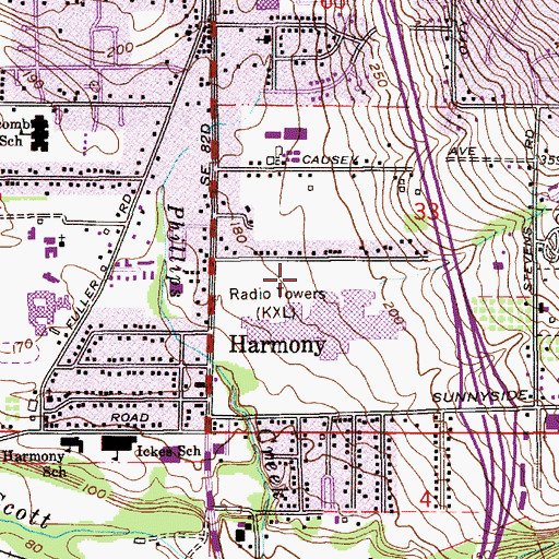 Topographic Map of Clackamas Town Center Park and Ride, OR