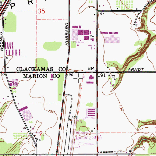 Topographic Map of Columbia Helicopters Heliport, OR