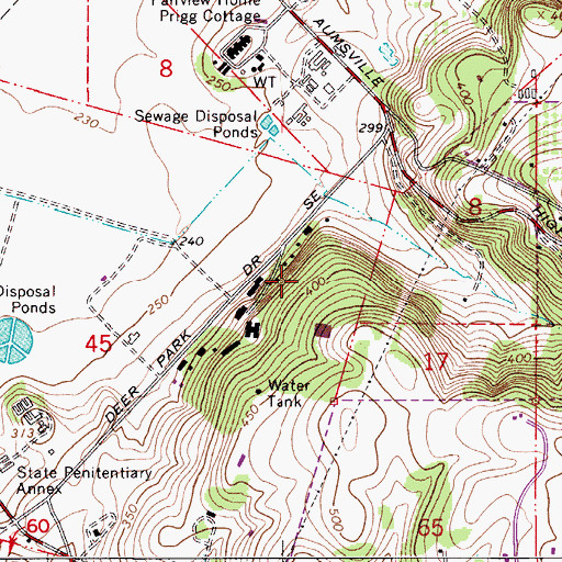 Topographic Map of Corban College, OR