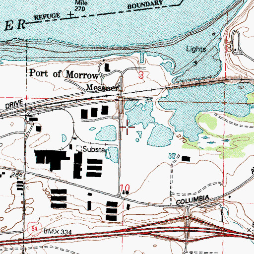 Topographic Map of Coyote Springs Cogeneration Project, OR