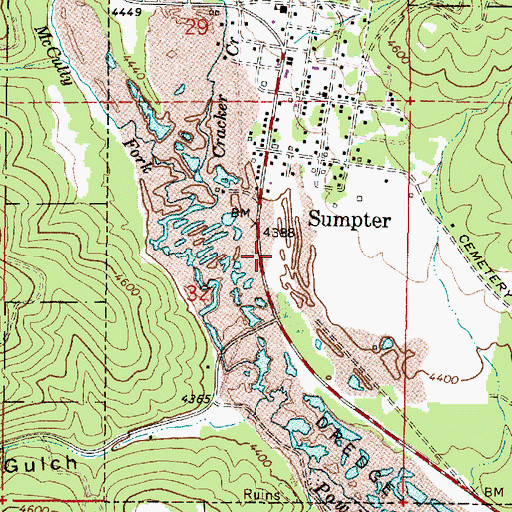 Topographic Map of Cracker Creek Museum of Mining, OR