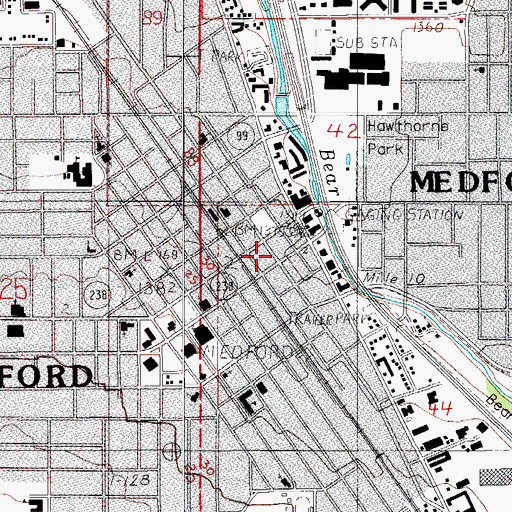 Topographic Map of Craterian Ginger Rogers Theatre, OR