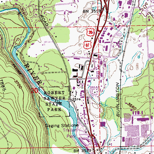 Topographic Map of Department of Motor Vehicles Bend, OR