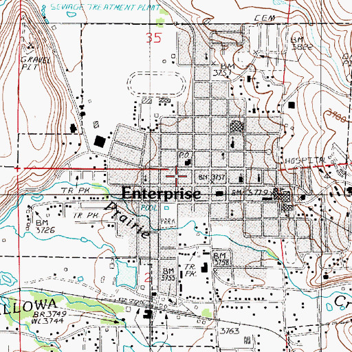 Topographic Map of Department of Motor Vehicles Enterprise, OR