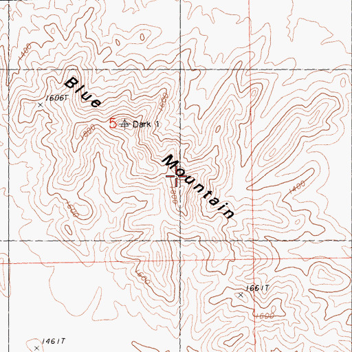 Topographic Map of Blue Mountain, CA