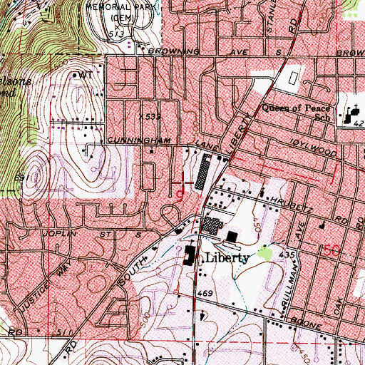 Topographic Map of Department of Motor Vehicles Salem South, OR