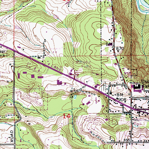 Topographic Map of Department of Motor Vehicles Sandy, OR