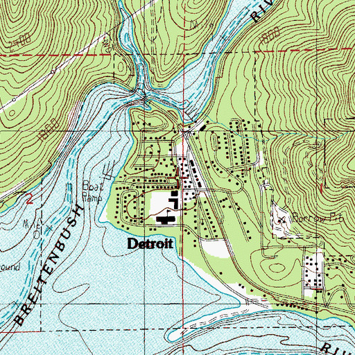 Topographic Map of Detroit City Hall, OR