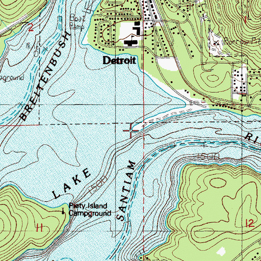 Topographic Map of Detroit Flats Boat Landing, OR