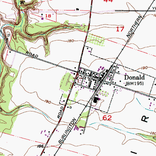 Topographic Map of Donald City Hall, OR