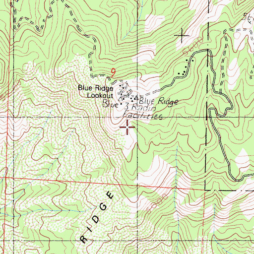 Topographic Map of Blue Ridge, CA