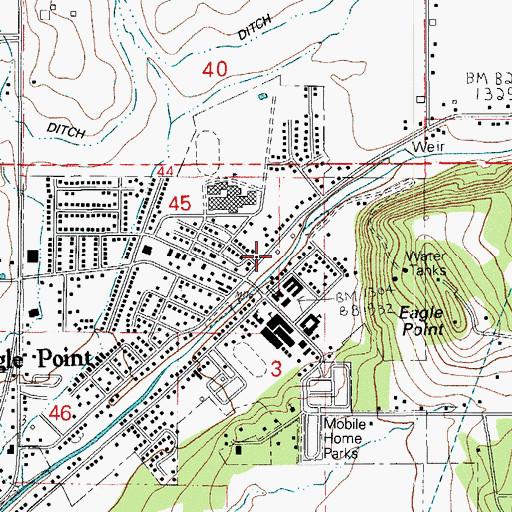 Topographic Map of Eagle Point Historical Society Museum, OR