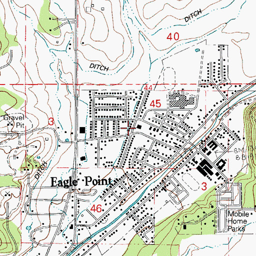 Topographic Map of Eagle Point City Hall, OR