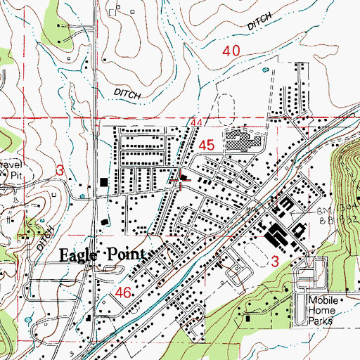Topographic Map of Eagle Point Library, OR