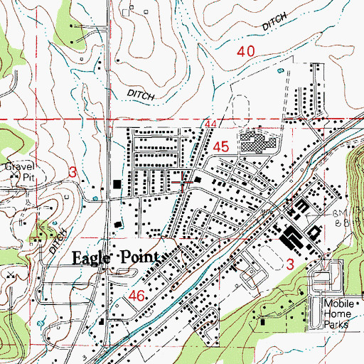 Topographic Map of Eagle Point Municipal Court, OR