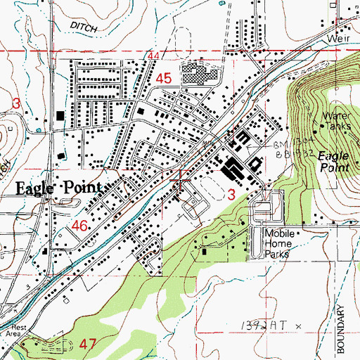 Topographic Map of Eagle Point Public Works Department, OR