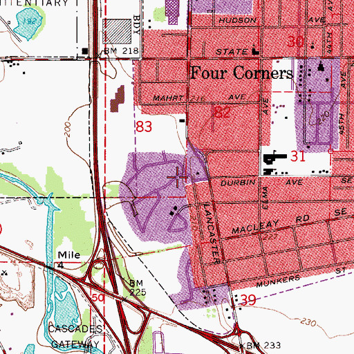 Topographic Map of East Marion Justice Court Salem, OR