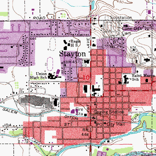 Topographic Map of East Marion Justice Court Stayton, OR