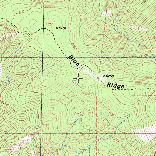 Topographic Map of Blue Ridge, CA