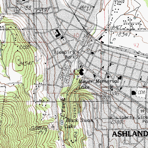 Topographic Map of Elizabethan Stage / Allen Pavilion, OR