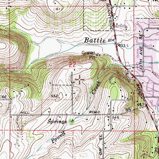 Topographic Map of Elkins Helipad, OR