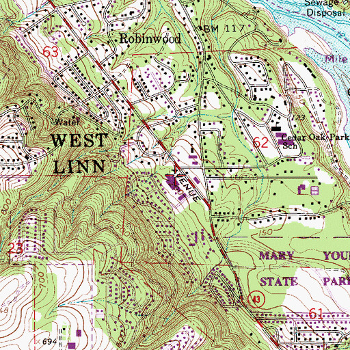 Topographic Map of Emmanuel United Presbyterian Church Park and Ride, OR