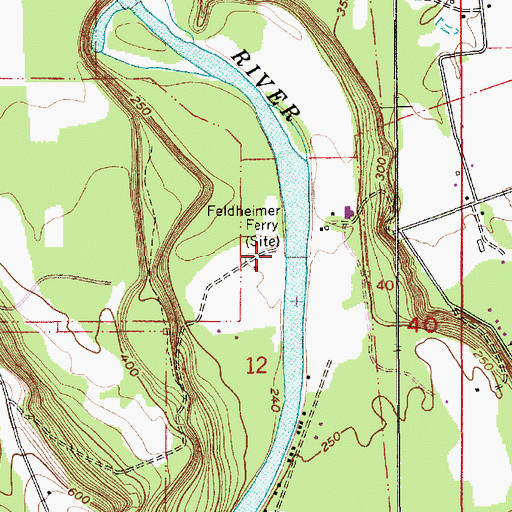 Topographic Map of Feldheimer Boat Ramp, OR