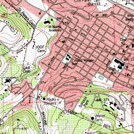 Topographic Map of Fort Dalles Museum / Anderson Homestead, OR