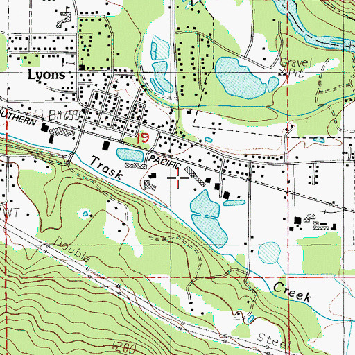 Topographic Map of Freres Lumber, OR