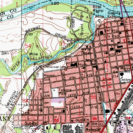Topographic Map of Good Samaritan Albany General Hospital Blood Bank, OR