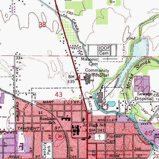 Topographic Map of Good Samaritan Lebanon Community Hospital Blood Bank, OR