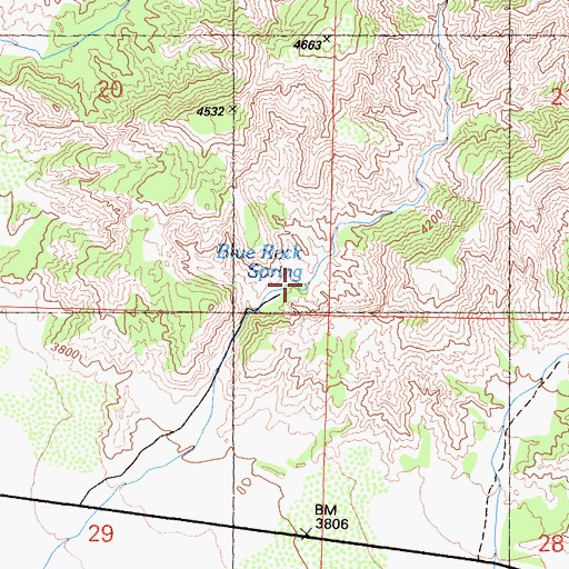 Topographic Map of Blue Rock Spring, CA