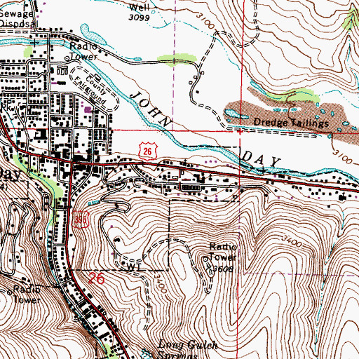 Topographic Map of Grant County Health Office and Family Planning Clinic, OR