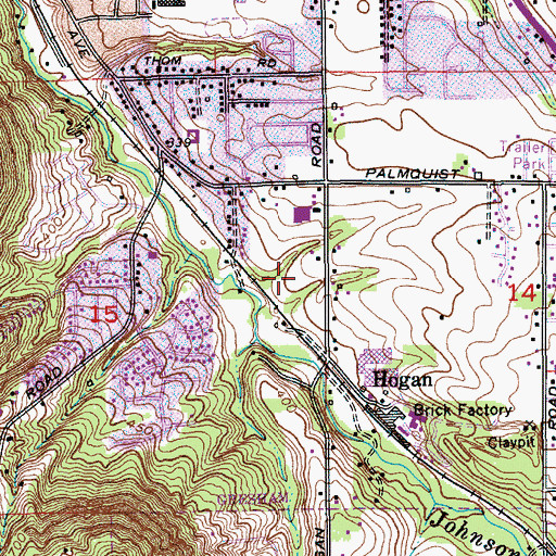 Topographic Map of Gresham Public Works Department Operations and Maintenance, OR