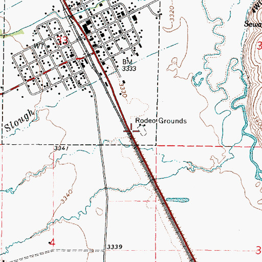 Topographic Map of Haines Stampede Rodeo Grounds, OR