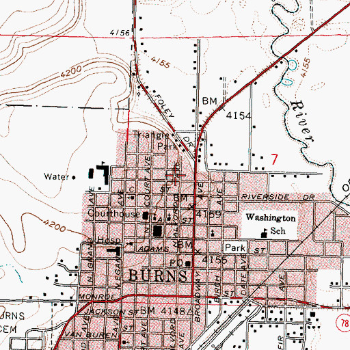 Topographic Map of Harney County Historical Museum, OR