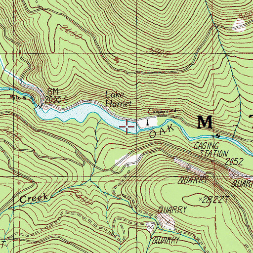 Topographic Map of Harriet Lake Boat Launch, OR
