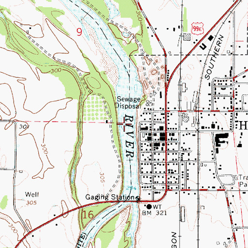 Topographic Map of Harrisburg Landing City Boat Ramp, OR