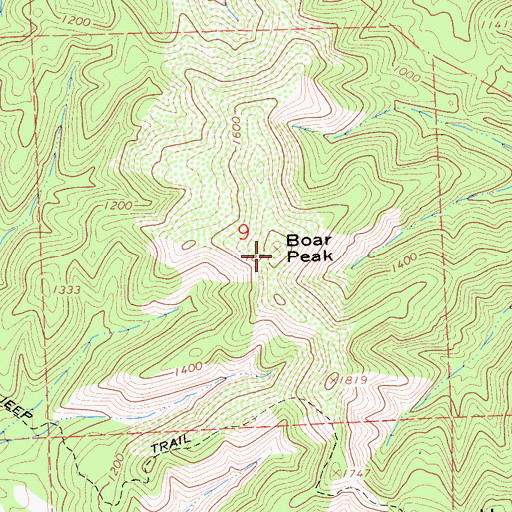 Topographic Map of Boar Peak, CA