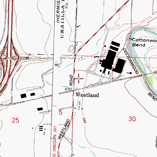 Topographic Map of Hermiston Generating Project, OR