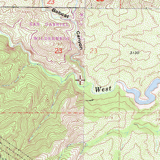 Topographic Map of Bobcat Canyon, CA