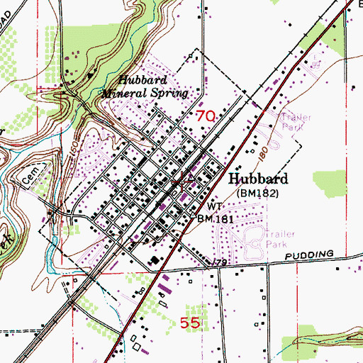 Topographic Map of Hubbard Municipal Court, OR