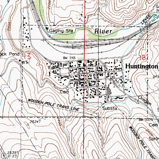 Topographic Map of Huntington Historical Museum, OR