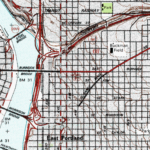 Topographic Map of Imago Theatre, OR